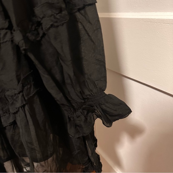 NWT Haute Hippie Lynne Smocked Waist Black Mini Dress - Picture 9 of 13